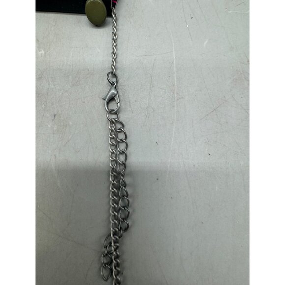 Paparazzi Silver & Olive Green Fringe Necklace & Earring Set - Picture 3 of 5